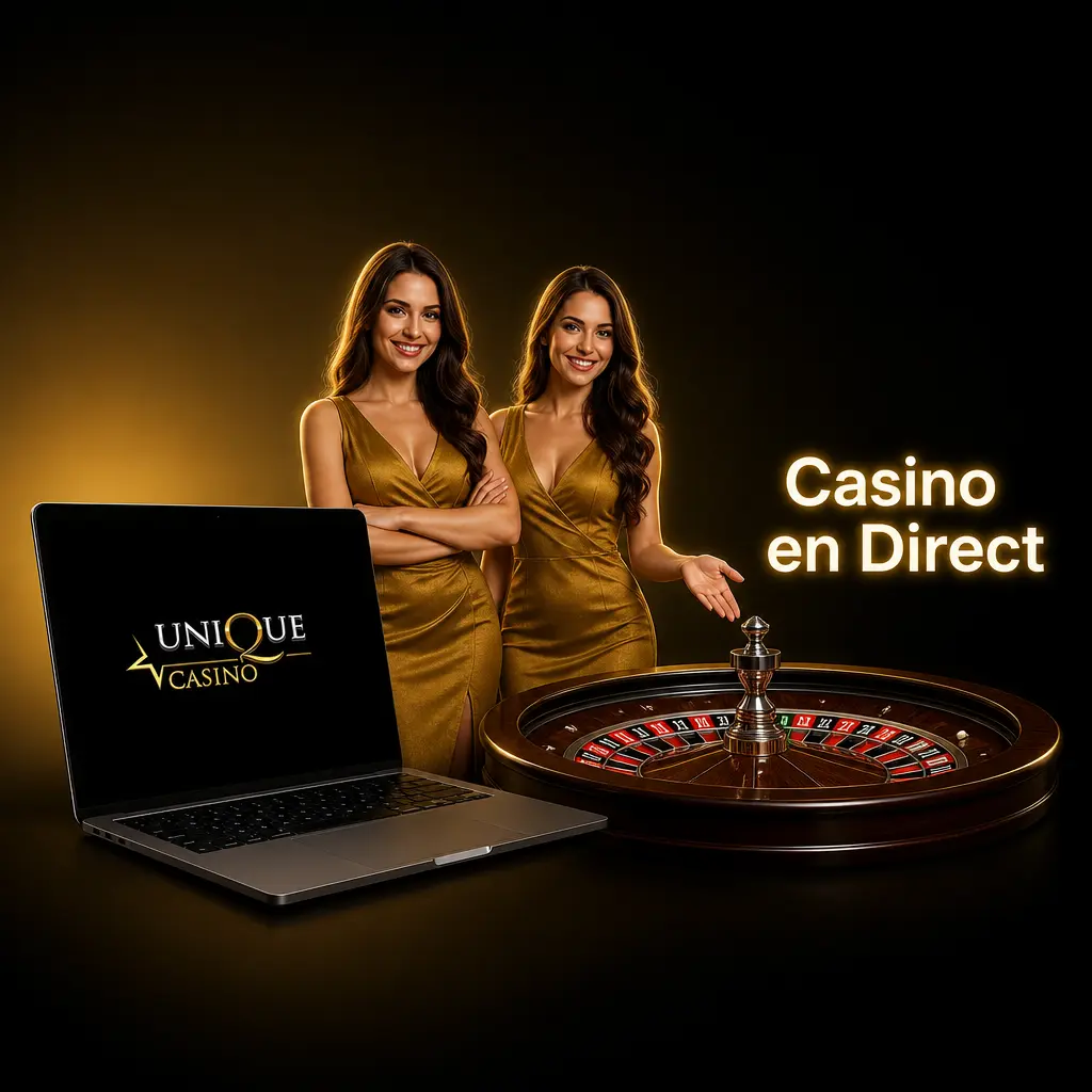 Table de casino en direct avec croupier
